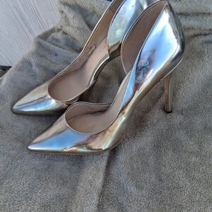 Jessica Simpson Shiny Silver Heels